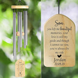 Memorial Wind Chimes, Personalized Windchimes in Memory of Son, Meaningful Bereavement/Memorial/Sympathy Gifts for Loss of Son, Personalized Sympathy Wind Chime for Condolence/Funeral
