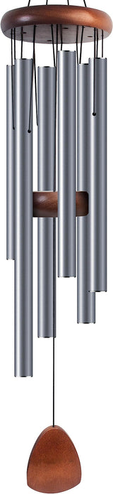 Bursvik Large Aluminium Wind Chimes 37 Inches to Create a Zen Atmosphere Suitable for Outdoor, Garden, Patio Decoration. Classic Wind Chimes with Wind Catcher Suitable as A Gift for Unisex(Blue Grey)