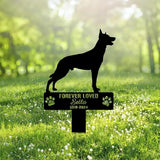 Custom Belgian Laekenois Dog Metal Memorial Garden Stake Personalized Pet Grave Marker Name Sign Remembrance Stake Decor Sympathy Dog Loss,Outdoor Statues for Yard Garden Lawn Patio Pathway Grave.
