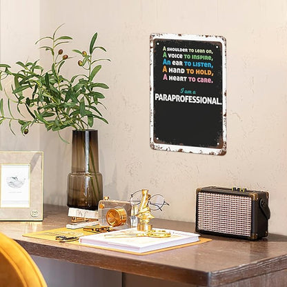 Patio Wall Decor I Am A Paraprofessionals Cafech Vintage Signs Metal Outdoor Vintage Retro Tin Sign: Decorative Wall Art For Bathroom,Yard,Wedding,Street,Garage,And More 8X12inch