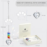 Dog Memorial Gifts for Loss of Dog, K9 Pet Memorial Crystal Suncatcher,Pet Passing Away Sympathy Remembrance Bereavement Gift (White-Pet Paw)