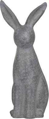 Deco 79 Polystone Rabbit Decorative Garden Sculpture Indoor Outdoor Garden Statue, Outdoor Sculpture 7" x 8" x 20", Gray