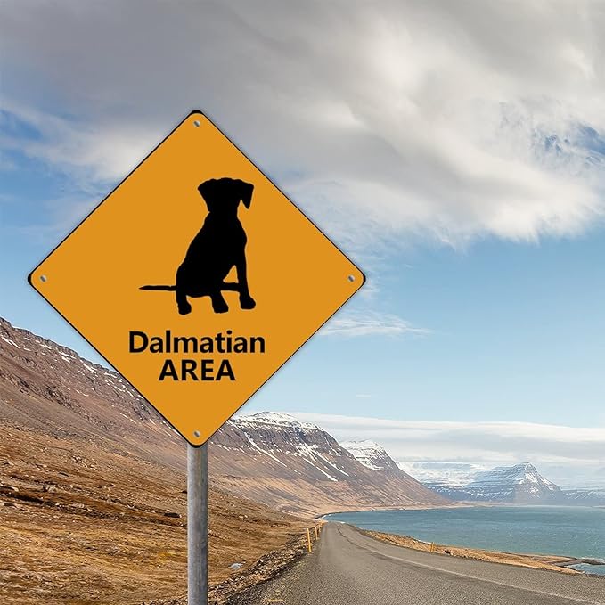 Dalmatian Crossing Xing Sign Beware of Dalmatian Dog Metal Sign Dalmatian Funny Warning Sign Crossing Zone Sign for Farm Yard Front Door Indoor Outdoor Street Sign 10x10in