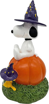 Peanuts® Snoopy and Woodstock on Jack-o-Lantern 8" Garden Statue