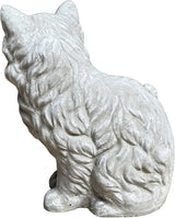 Solid Rock Stoneworks Furry Cat Concrete Garden Statue, 11 Inches Tall, Memorial