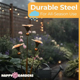 Happy Gardens Calla Lily Garden Stake with Bells | Bronze Outdoor Lillies Flower Decorations