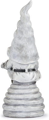 Roman 13.75" Gnome with Beehive Statue | Outdoor Garden Gnome with Bees & Flowers | Resin Whimsical Yard Décor