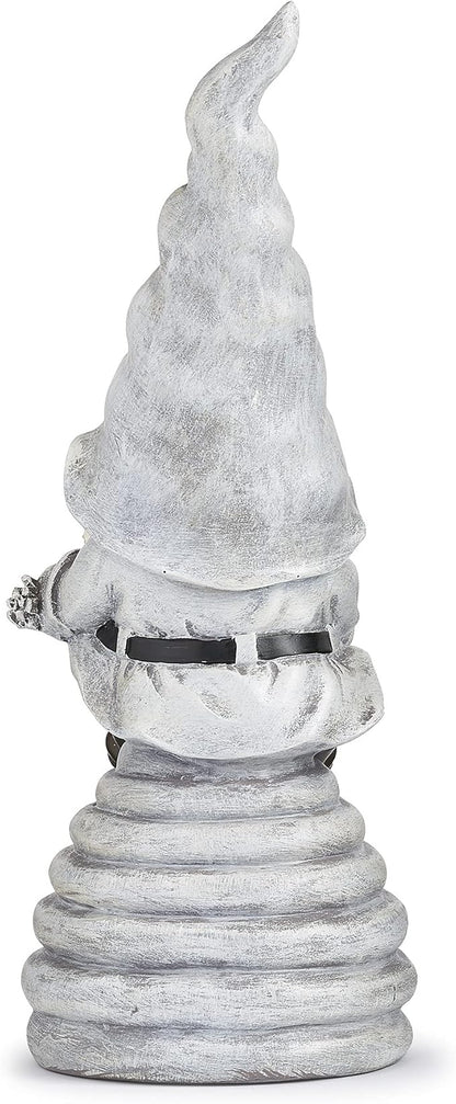 Roman 13.75" Gnome with Beehive Statue | Outdoor Garden Gnome with Bees & Flowers | Resin Whimsical Yard Décor