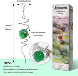 Aoedelyart Wind Spinner Tail Gazing Ball Spiral Decorative Wind Spinners Sun Catcher 11inch Tail and 2 inch Glass Orb. Indoor Outdoor Garden Decoration Wind Spinner Stabilizer -13 inch Height (Green)