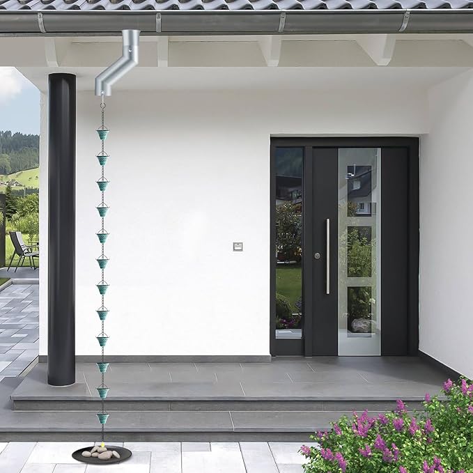 Tfro & Cile Rain Chain Gutter Adapter Silver Installation Suit for Gutter Downspout Outlet