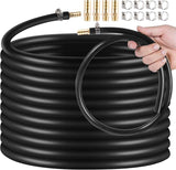 3/8 Inch Self Sinking Aeration Hose,60 Feet Weighted Pond Aerator Hose Kit 8 Stainless Steel Hose Clamps and 4 Menders (60FT)