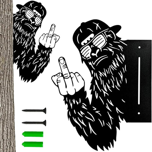 Funny Sasquatch Stake Men Gifts - Cool Yard Decor Gag Gift Idea for Dad Husband Grandpa, Unique Metal Sasquatch-Themed Outdoor Garden Present for Birthday Halloween Christmas Fathers Day Valentines