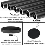 66" Extra Large Wind Chimes for Outside, Deep Soulful 6 Tube Aluminum Windchimes with Healing, Breezy Melodies, Rustproof Black Finish Heartfelt Gift for Mom's Patio Garden