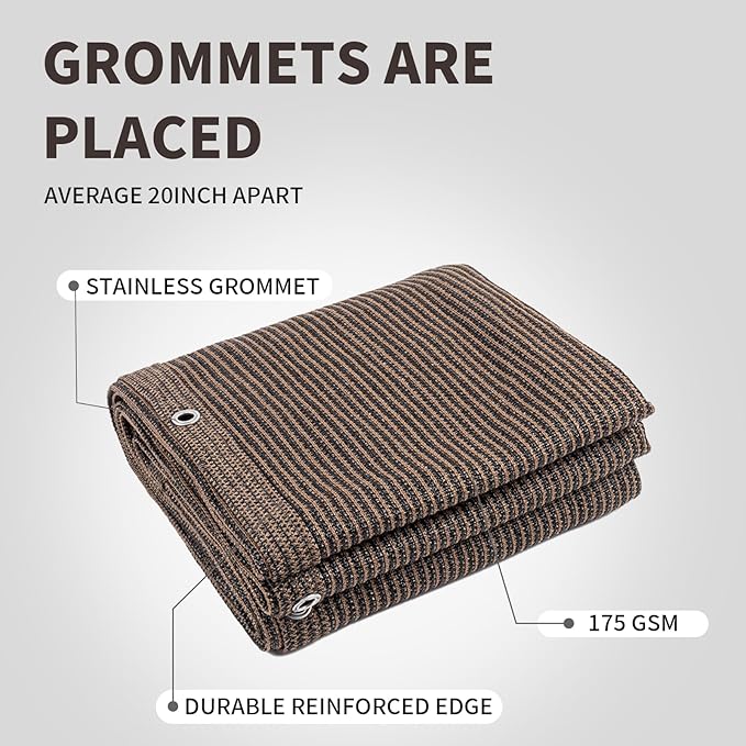 LOVE STORY Custom Size 2'6''x49' Brown Balcony Privacy Screen,UV Block Privacy Fence Screen,90% Shield for Outdoor Pool Garden Apartment Railing