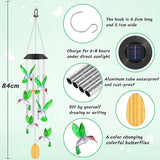 Womens Gifts for Christmas Birthday Gifts for Women Mom Grandma Gift Hummingbird Wind Chimes Solar Lights for Outside Outdoor Yard Home House Patio Garden Decor Gift for Mom Sister Men Wife