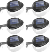 JSOT Solar Fence Lights, Bright Security Outdoor Backyard Lights Waterproof, Patio Decor Sign Lighting for Eaves Deck Pathway Garden Garage Stairs Wall 2 Installations Methods - White Light, 6 Pack