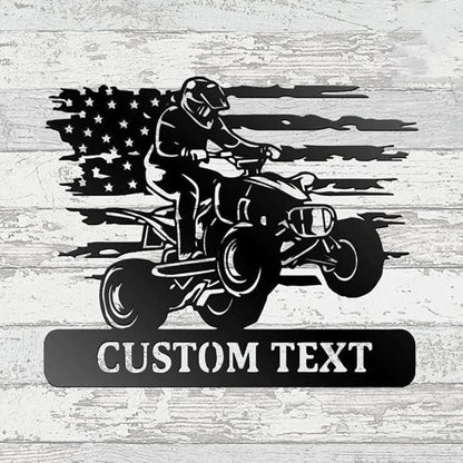 Custom US Bike Metal Wall Art, Customized Family Name Wall Decor, Rustic Home Decor, Monogram Wall Sculpture, Porch Decorations Outdoor/Gift-74