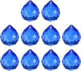 M METERXITY 10-Pack Crystal Ball Prisms, 24mm/0.94 Inch Chandelier Pendant Maker Hanging Crystals Chandelier Prisms for Home/Windows/Garden/DIY Decoration[Dark Blue]