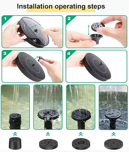 Solar Bird Bath Fountains Pump, 1W/1.4W Solar Powered Fountain Glass Panel with Fixed Rods, Standing Floating Water Fountain Pump for Bird Bath, Garden, Pond, Pool, Outdoor