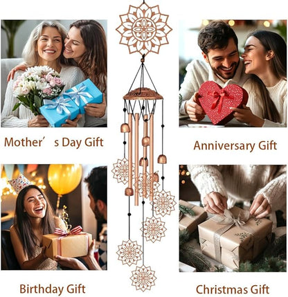 Large Aluminium Wind Chimes 33" Outdoor Deep Tone Memorial Wind Chime with Mandala Wind Catcher, Sympathy for Loss of Loved Mom Father,Metal Wind Chimes for Garden Patio Balcony Home Decor