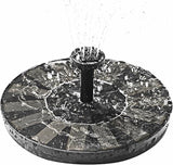 Bluelans Solar Bird Bath Fountain Pump, 5.1" Solar Powered Water Fountain Pump with 6 Nozzles, Black