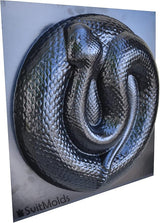 SvitMods Mold Snake DIY Statue for Garden Black ABC Plastic Concrete Cement Mould Rattlesnake Garden Decor Mold Croc for Garden Figure (D72-Small)