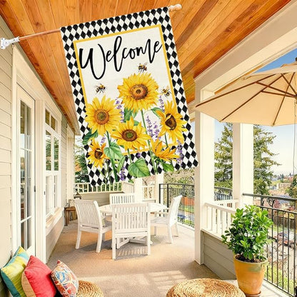 Baccessor Spring Summer House Flag 28x40 Inch Double Sided Burlap,Sunflowers Floral Flowers Large Garden Flag Holiday Yard Porch Patio Outdoor Outside Decoration