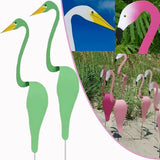 2 Pcs Florida Dancing Birds Garden Metal Art, Pink Flamingo Wind Spinner, Weather Resistant, Waterproof, Animal Theme, 38CM
