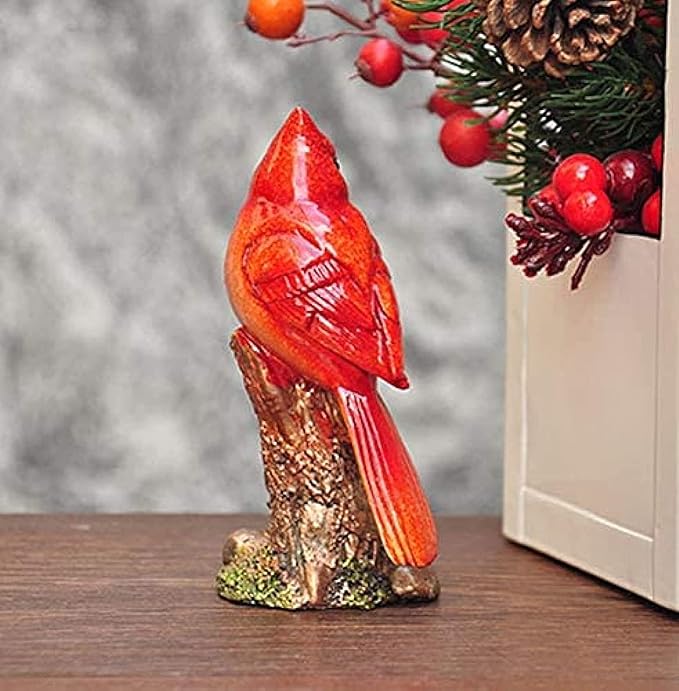 Garden Ornaments Decor Statue Outdoor,for Home Kitchen & Dining Outdoor Patio, Lawn & Garden Sculptures Statue Figurine Ornaments Bird Decorative, Bird Animal Painted Red Resin Handicraft