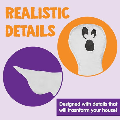 JOYIN Halloween Tree Wrap Ghost Decoration Outdoor, Cute Ghost Design Decorations for Halloween Lawn, Tree, Party Supplies