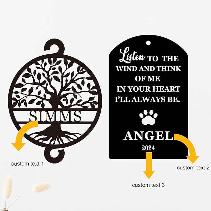 Personalized Pet Memorial Wind Chimes, Memorial Gift, Dog Memorial Bereavement Gift, Dog Pet Loss