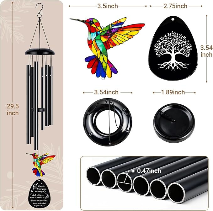 Sympathy Gifts for Loss of Loved One, Memorial Wind Chimes Gifts for Loss of Mom Dad, Bereavement Sympathy Memorial Gift for Loss of Mother Father Husband Condolence Remembrance