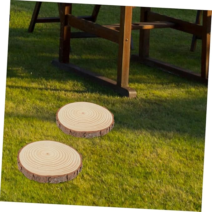 LIOOBO 2pcs Garden Walkways Outdoor Wood Stepping Stones Decorative Garden Paver