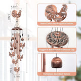 Chicken Wind Chimes for Outside, Rooster Wind Chime, Large Chicken Decor for Women Mom Grandma, Metal Rooster 40" Outdoor Windchimes for Lawn, Porch, Patio, Yard, Christmas