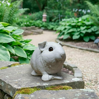 OLOMA Animal Garden Guinea Pig Sculpture Premium Concrete Statue with Protective Resin Coating Durable Lawn Patio Porch Indoor Outdoor Display Accent for Landscape Porch Home