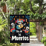 Gkyygk Welcome Garden Flag Dia De Los Muertos 12x18 Inch Double Sided Skull Day Of The Dead Small Burlap Banners Yard House Seasonal Farmhouse Home Decor for Men Women