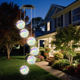 Solar Wind Chimes for Outside,Color Changing Colorful Rose Ball Solar Hanging Lights Outdoor,Waterproof Outdoor Solar Powered Lights for Garden Patio Yard Home,Gifts for Mom