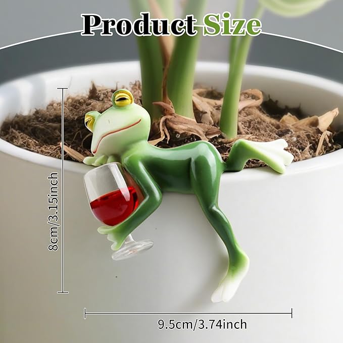Garden Frog Statues – Funny Outdoor Figurines for Yard, Patio, Lawn, Indoor Decor – Cute Animal Ornaments & Plant Hangers – Birthday for Women (1 Pack)