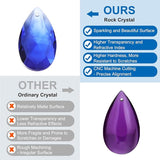 PATIKIL Teardrop Crystal Chandelier Pendants Beads, 10 Pack 125mm Length 38mm Chandelier Prisms Parts Ornaments Hanging Beads for DIY Arts Crafts Decoration, Blue