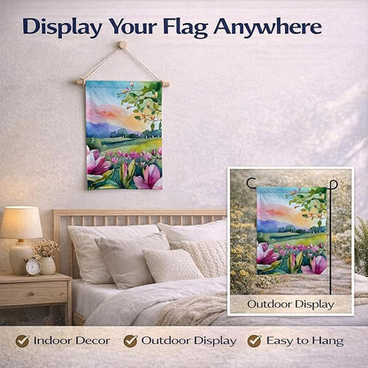 Caroline's Treasures Louisiana Magnolias in Watercolor Garden Flag Mailbox Flag Decorative Yard Flag Banner Outside Patio Artwork Yard Flower Beds, Garden Size, Multicolor