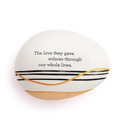 DEMDACO Inspired Everyday Collection The Love They Gave Echoes Through Our Whole Lives Black and Gold 4.5 x 3 Stoneware Decorative Garden Stepping Stone Patio Walkway Sculpture Yard Art