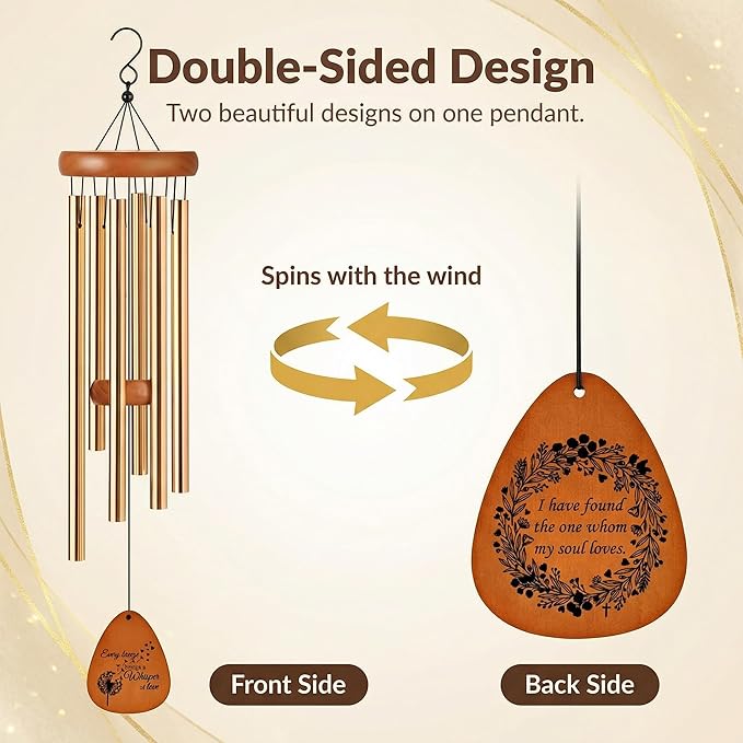 Wedding Gifts for Couple Wind Chimes, Engagement Wedding Registry Items Gifts for Couples 2026 Newlyweds, Bridal Shower Gift for Bride, Anniversary, Registry Gift for Couple