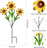 HUTHDAK Metal Flowers for Outside,2 Pack Large Colorful Decorative Garden Stakes Yard Art,Spring Garden Decor for Lawn, Pathway & Garden(21.9 * 12IN)