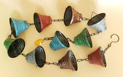 5.8FT Multicolor Iron Rain Chains for Gutter and Rain Barrel, Rust-Resistant Plated Garden Décor Rain Chain for Downspout, Bonus Rain Chain Gutter Adapter