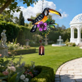 Bird Wind Chimes,Small Wind Chime for Outside,Mini Wind Bell,Toucan Outdoor Hanging Decor