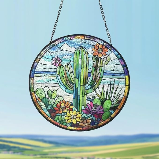 Stained Glass Window Hanging,suncatcher Stained Glass kit,Stained Glass Ornament, Garden suncatchers for Windows Hanging,Window Decor or Indoor,Gifts for Women, Lovers, Couple, Friends
