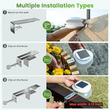 JSOT Solar Fence Lights, Bright Outdoor Deck Light, Waterproof Lighting for Patio Eaves Pathway Garden Garage Stairs Wall 2 Installations Methods - White Light, 6 Pack-White lampshade