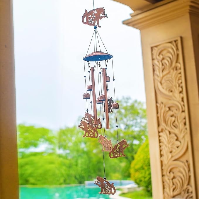 for Mom Cat Wind Chimes for Outside,Cat Gifts for Women/Men/Sympathy Gift/Memorial/Festival Birthday Gifts Metal windchimes Outdoors/Indoors,Patio,Garden Decor,Yard Decor,Porch