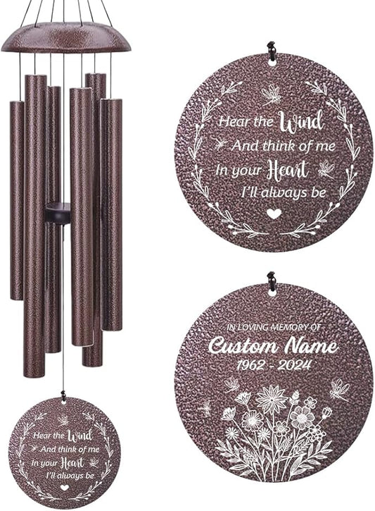 Personalized Wind Chimes, Wind Chimes for Loss of Loved Father/Mother/Lover, Commemorative Sympathy Bereavement Gifts for Condolences/Funeral, Product in USA