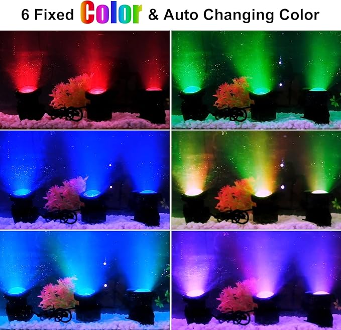 Solar Pond Lights,Super Bright RGB LED Underwater Spotlights Color Changing Submersible Pond Light IP68 Waterproof Fountain Lights for Fish Aquarium Tank Garden Yard Pool (4-in-1)